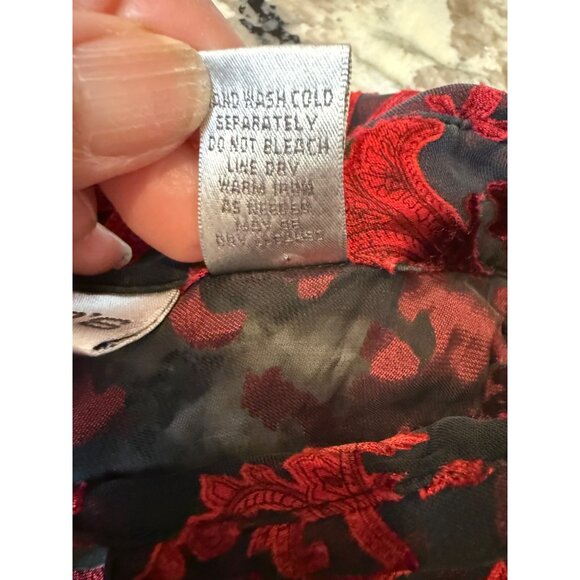 VTG Chicos Silk Velvet Burnout Top Blouse Tunic Sheer Lg Whimsigoth grunge Y2K - Picture 4 of 16